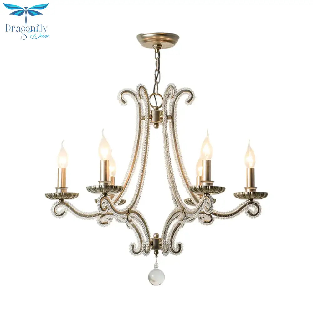 Candlestick Crystal Chandelier Lighting Simple 3/6/8 Lights Living Room Hanging Pendant Light In