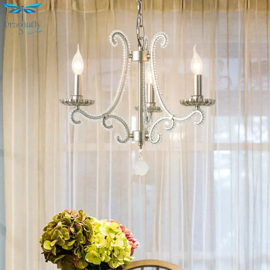 Candlestick Crystal Chandelier Lighting Simple 3/6/8 Lights Living Room Hanging Pendant Light In