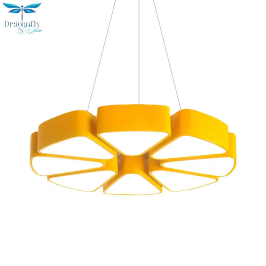 Children Led Surface Mount Ceiling Light With Acrylic Shade Yellow Lemon Slice Shape Flush Lighting