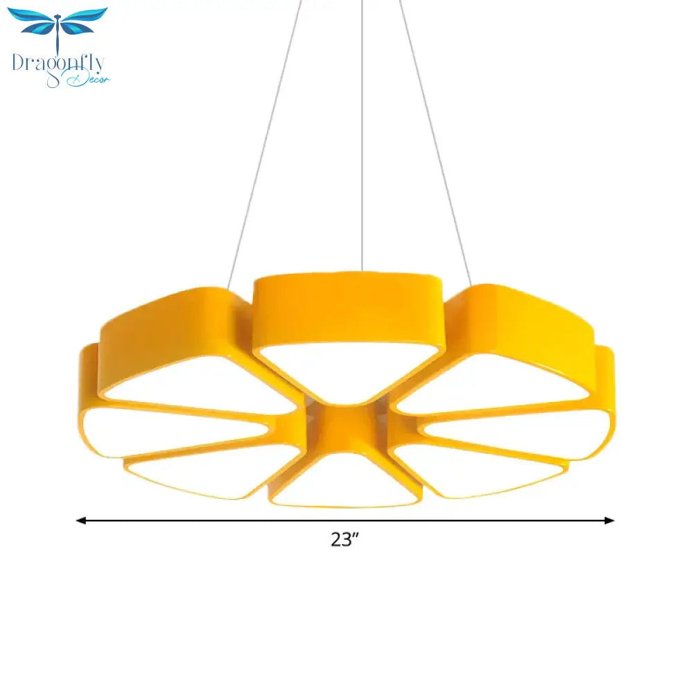 Children Led Surface Mount Ceiling Light With Acrylic Shade Yellow Lemon Slice Shape Flush Lighting