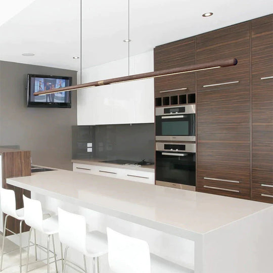 Claudo - Linear Nordic Black Walnut Led Solid Wood Pendant Lights Pendant Light