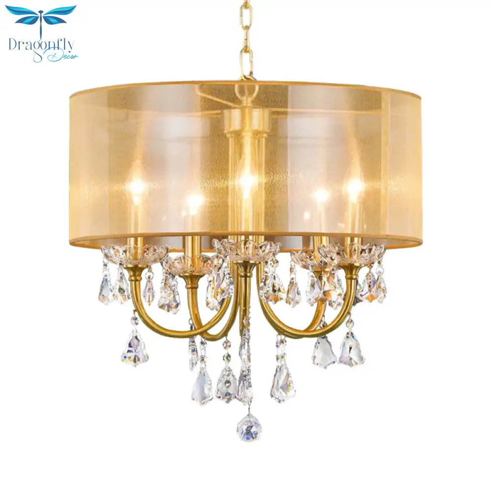 Clear Crystal Glass Candle Ceiling Pendant Light Warehouse 5 Lights Dining Room Chandelier With
