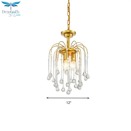 Clear/Deep Tan Crystal Sputnik Pendant Chandelier Traditionary 3/5/6 Bulbs Ceiling Hanging Light In