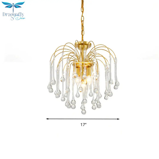Clear/Deep Tan Crystal Sputnik Pendant Chandelier Traditionary 3/5/6 Bulbs Ceiling Hanging Light In
