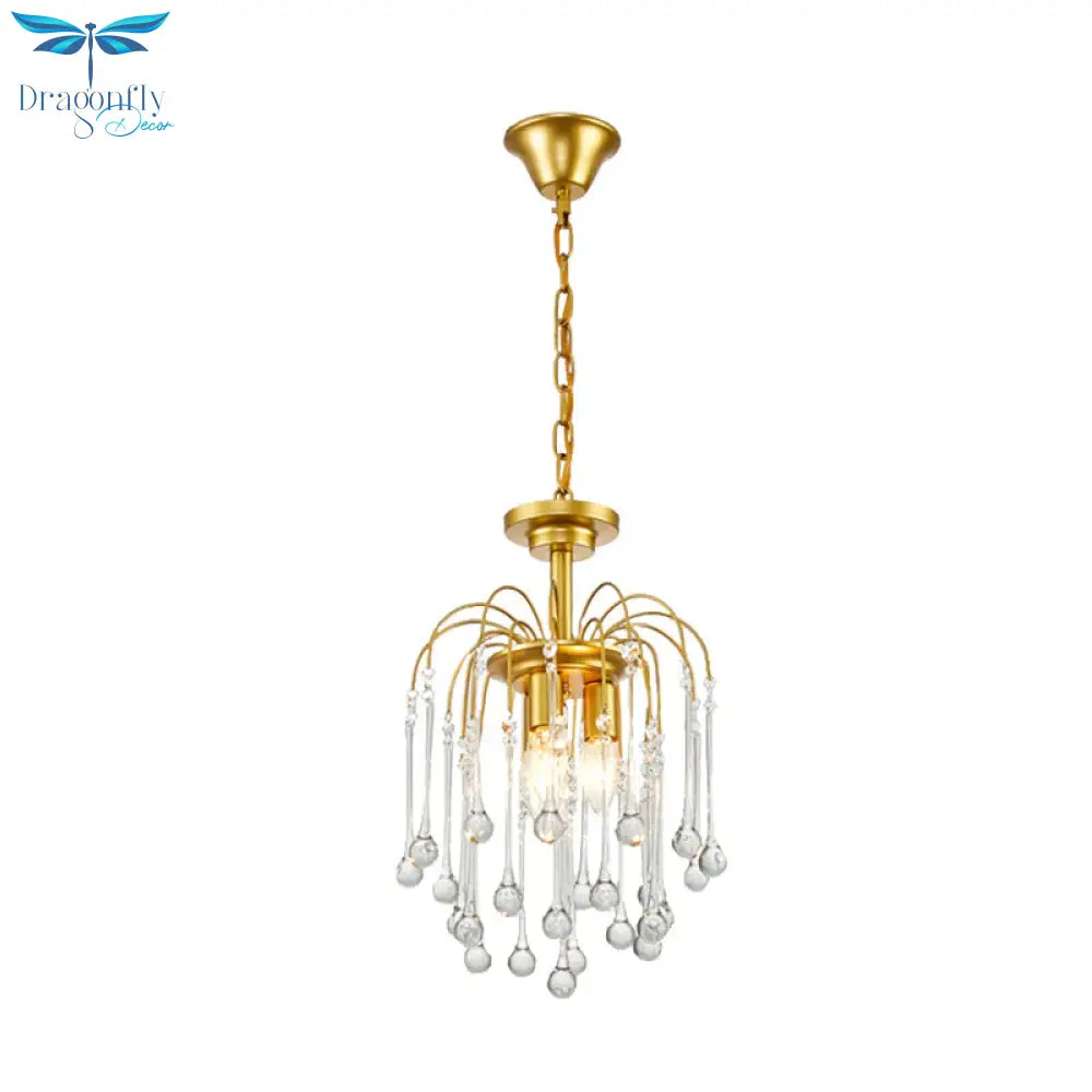 Clear/Deep Tan Crystal Sputnik Pendant Chandelier Traditionary 3/5/6 Bulbs Ceiling Hanging Light In