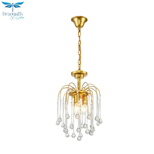 Clear/Deep Tan Crystal Sputnik Pendant Chandelier Traditionary 3/5/6 Bulbs Ceiling Hanging Light In