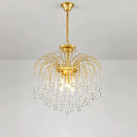 Clear/Deep Tan Crystal Sputnik Pendant Chandelier Traditionary 3/5/6 Bulbs Ceiling Hanging Light In