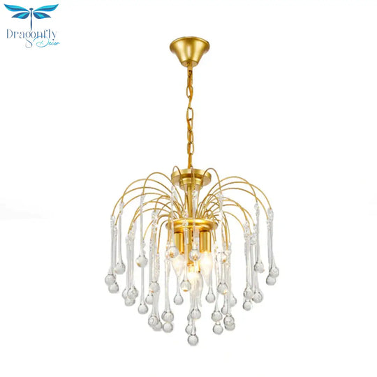 Clear/Deep Tan Crystal Sputnik Pendant Chandelier Traditionary 3/5/6 Bulbs Ceiling Hanging Light In