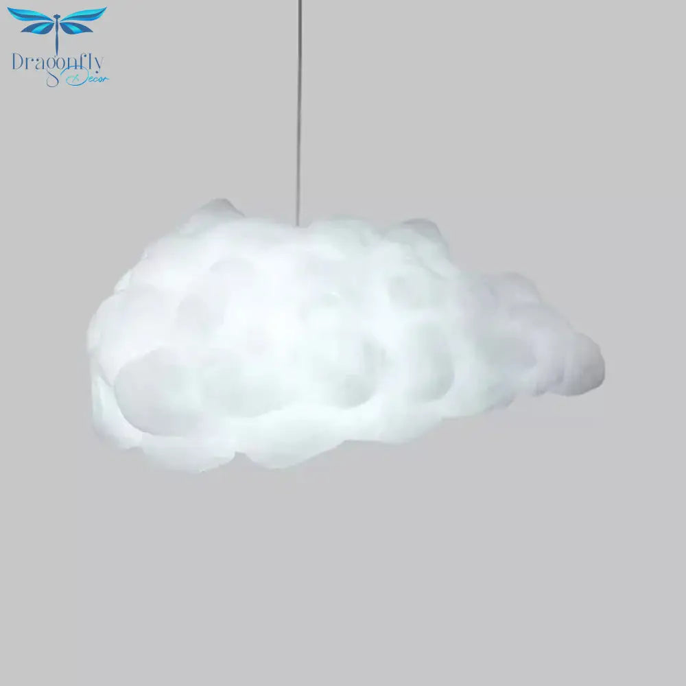 Cloudy Hanging Pendant Light Artistry Fabric 1 - Head Living Room Ceiling In White