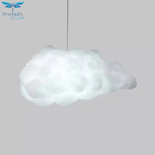 Cloudy Hanging Pendant Light Artistry Fabric 1 - Head Living Room Ceiling In White