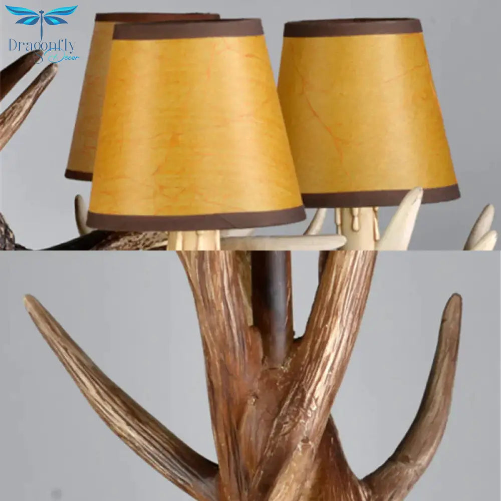 Cone Resin Ceiling Lamp Traditional 6/8/10 - Head Living Room Chandelier Pendant Light With