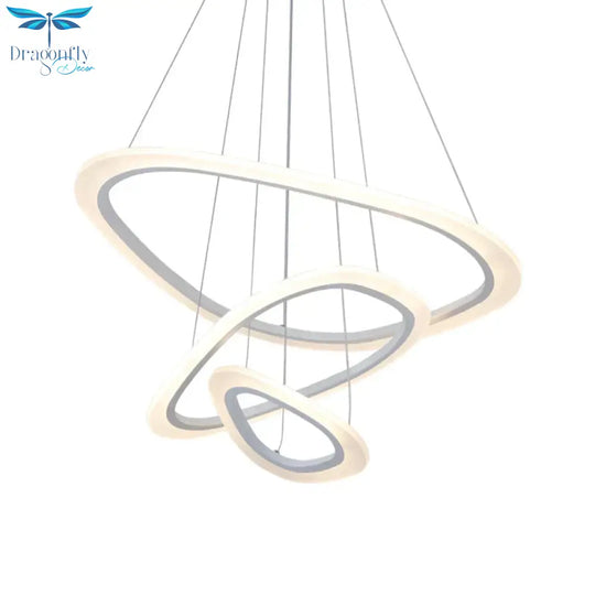 Contemporary Triangular Led Pendant Light In Warm/White - Available Multiple Sizes