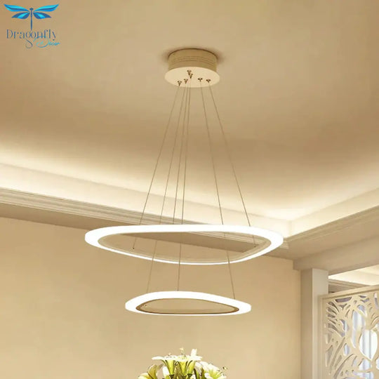 Contemporary Triangular Led Pendant Light In Warm/White - Available Multiple Sizes