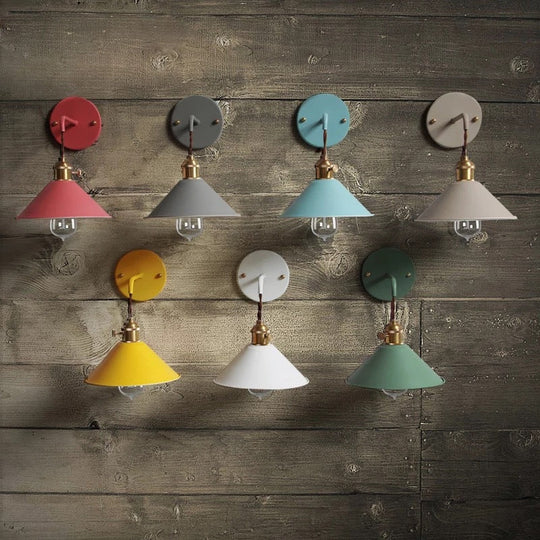 Copper Wall Lamp Nordic Macaron Color Children’s Room Bedside Creative Personality Black / 5 Wled