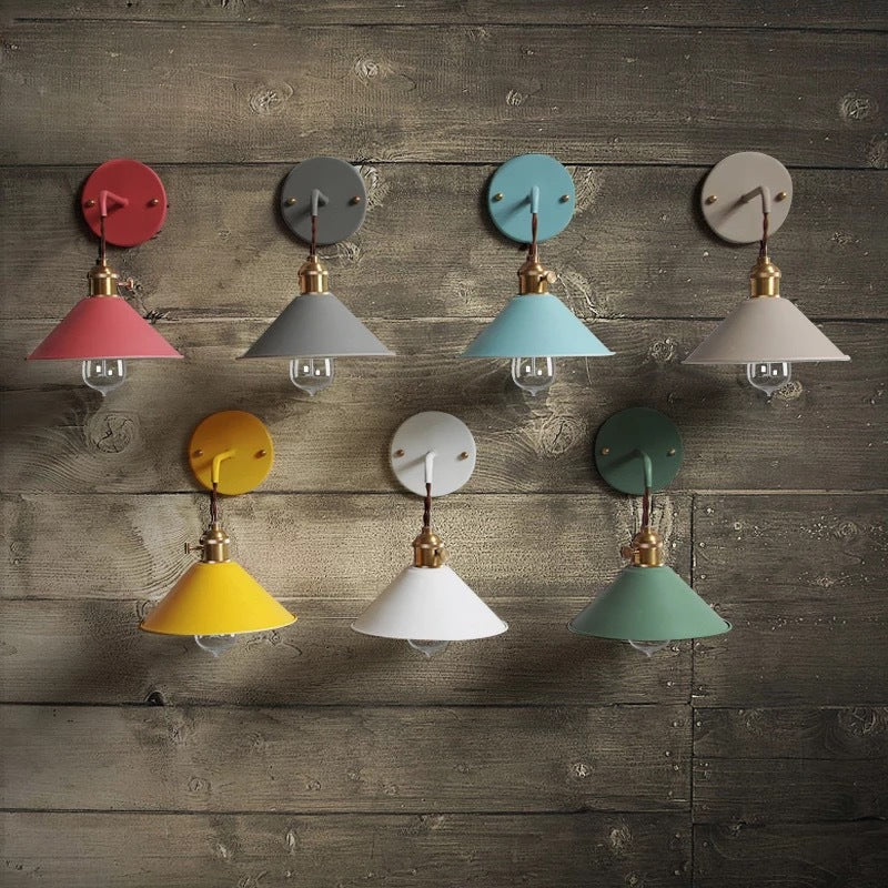 Copper Wall Lamp Nordic Macaron Color Children’s Room Bedside Creative Personality Lamps
