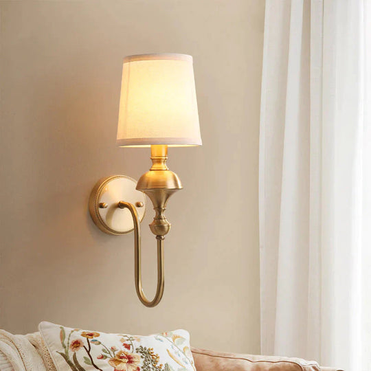 Copper Wall Lamp Simple European Living Room Background Bedroom Bedside Nordic Creative Staircase