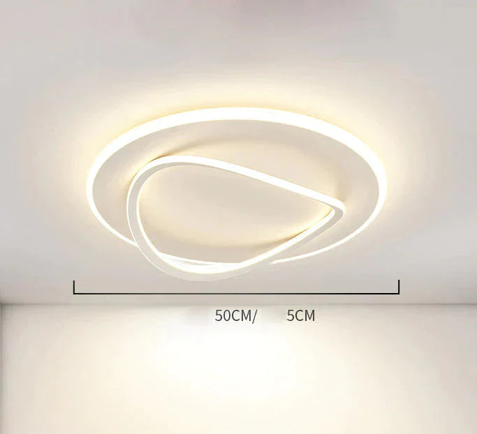 Creative Bedroom Master Lamp Minimalist Round Restaurant Room Ceiling Led Lamps White / Dia50Cm
