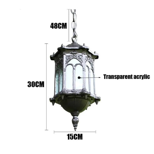 Creative Outdoor Europe Bronze Painted Pendant Lights For Balcony Parlor Lamps Style A - Black /