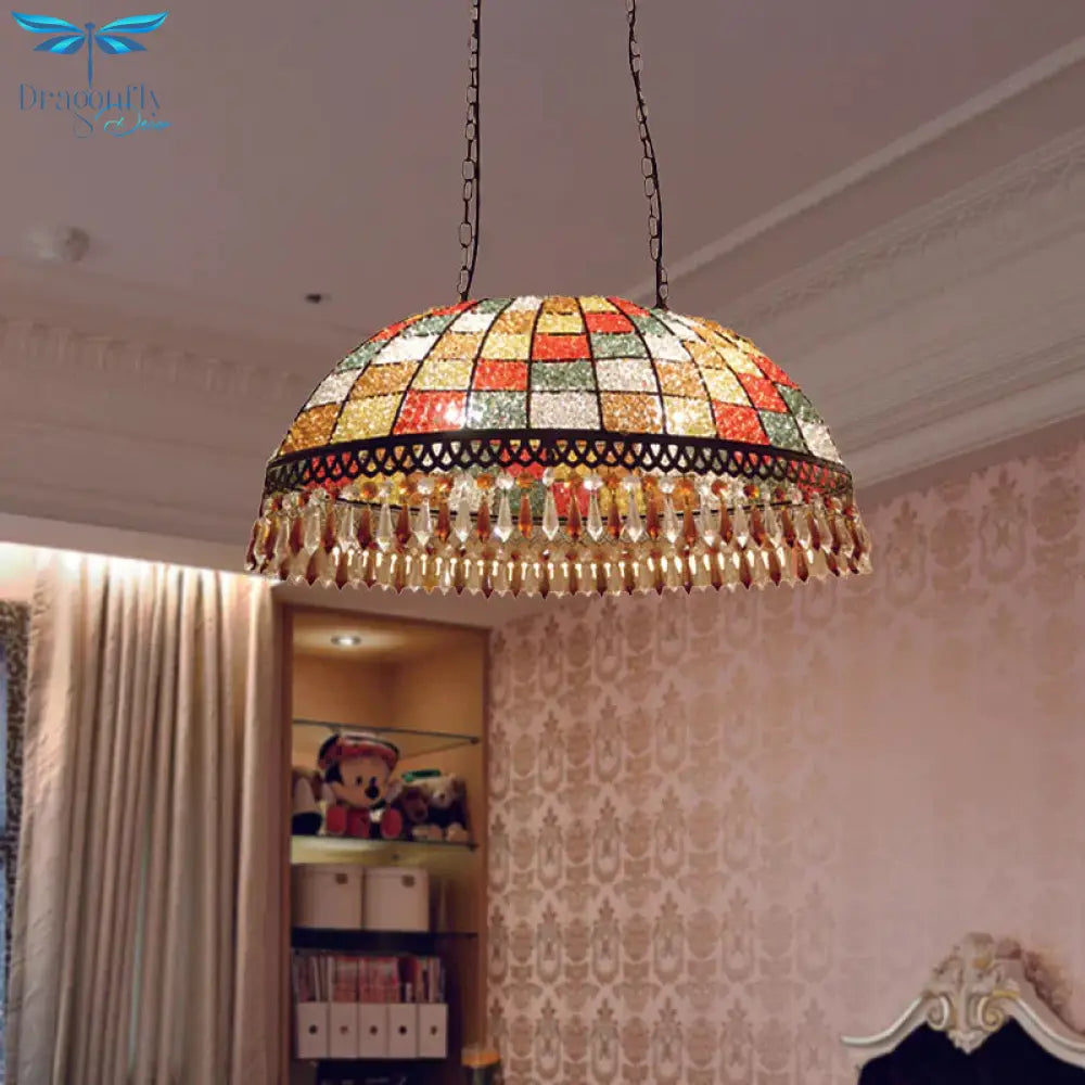Crystal Drop Ceiling Suspension 2 Heads Lamp