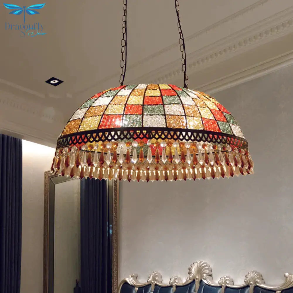 Crystal Drop Ceiling Suspension 2 Heads Lamp