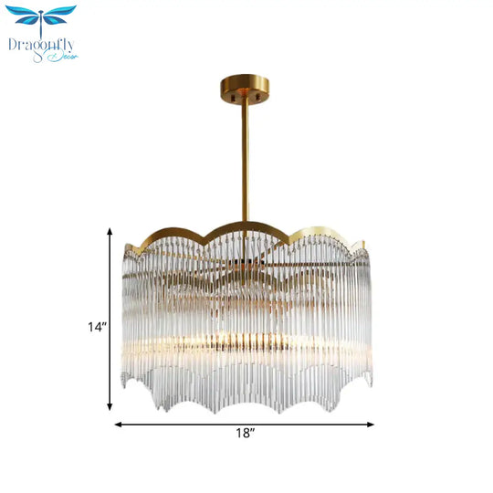 Crystal Gold Hanging Chandelier Round 6/9 Lights Traditional Ceiling Down Lighting Pendant For