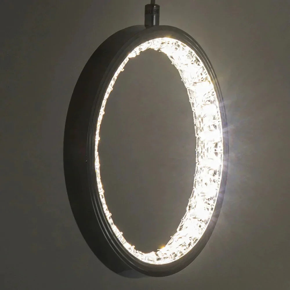Crystal Rings Led Pendant Light Fixture For Indoor Lamp Lamparas De Techo Surface Mounting Bedroom
