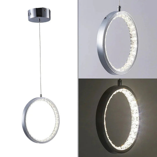 Crystal Rings Led Pendant Light Fixture For Indoor Lamp Lamparas De Techo Surface Mounting Bedroom