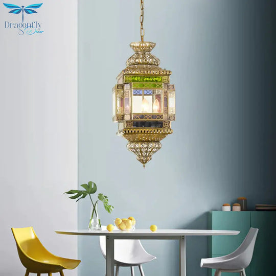 Cutout Restaurant Pendant Chandelier Arab Metal 3 Lights Brass Hanging Light Fixture