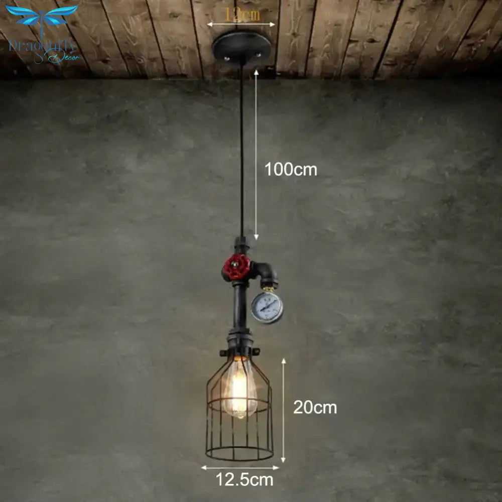 E26/E27 Retro Loft Style Pendant Lamp Water Pipe Industrial Vintage Fixtures Bar Dinning Room Living