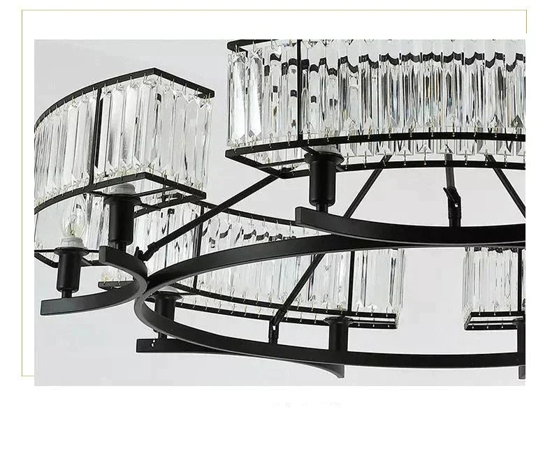 Modern Amreican Industrial Crystal Ceiling Lights E14 Led Lamp For Living Room Bedroom Kitchen