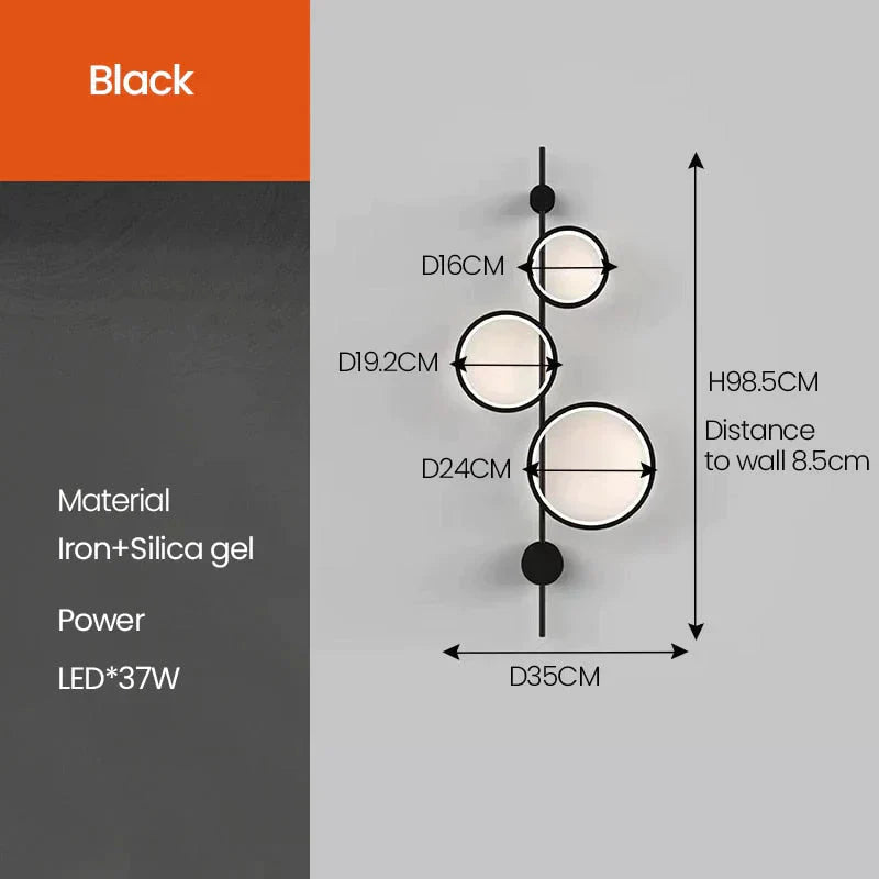 Ece - Nordic Linear Long Led Wall Light Black / Warm White (2700 - 3500K)