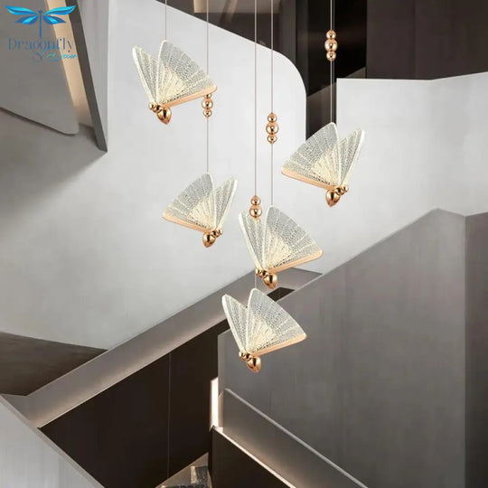 Evelyn - Butterfly Stair Chandelier Dining Room Ceiling Pendant Light Large