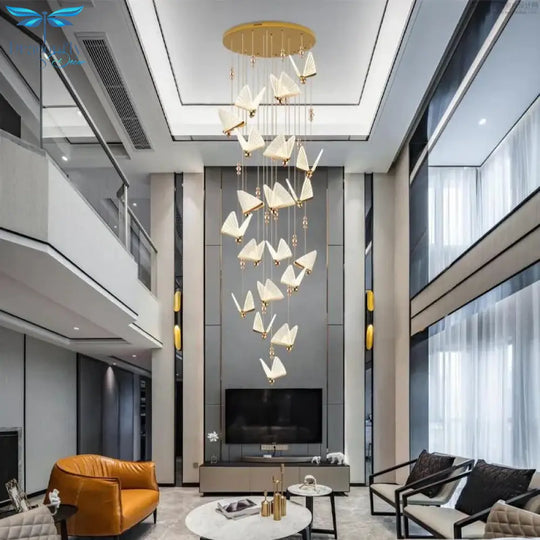 Evelyn - Butterfly Stair Chandelier Dining Room Ceiling Pendant Light Large
