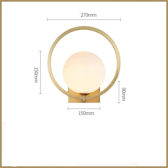 Full Copper Post - Modern Living Room Bedroom Bedside Light Luxury Bean Wall Lamp Tv Background