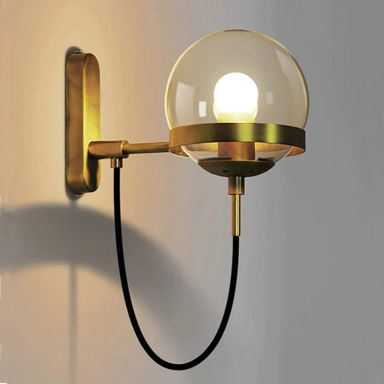 Glass Ball Magic Bean Copper Wall Lamp Creative Dining Room Living Bedroom Bedside Corridor Art