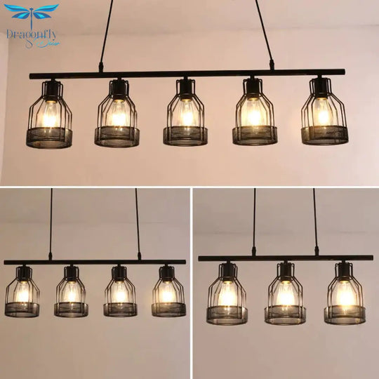 Industrial Style Creative Living Room Dining Bar Table Chandelier American Retro Iron Lamp Multi