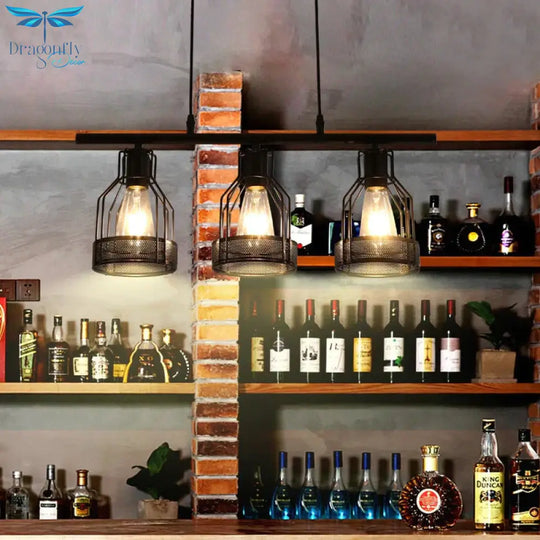 Industrial Style Creative Living Room Dining Bar Table Chandelier American Retro Iron Lamp Multi