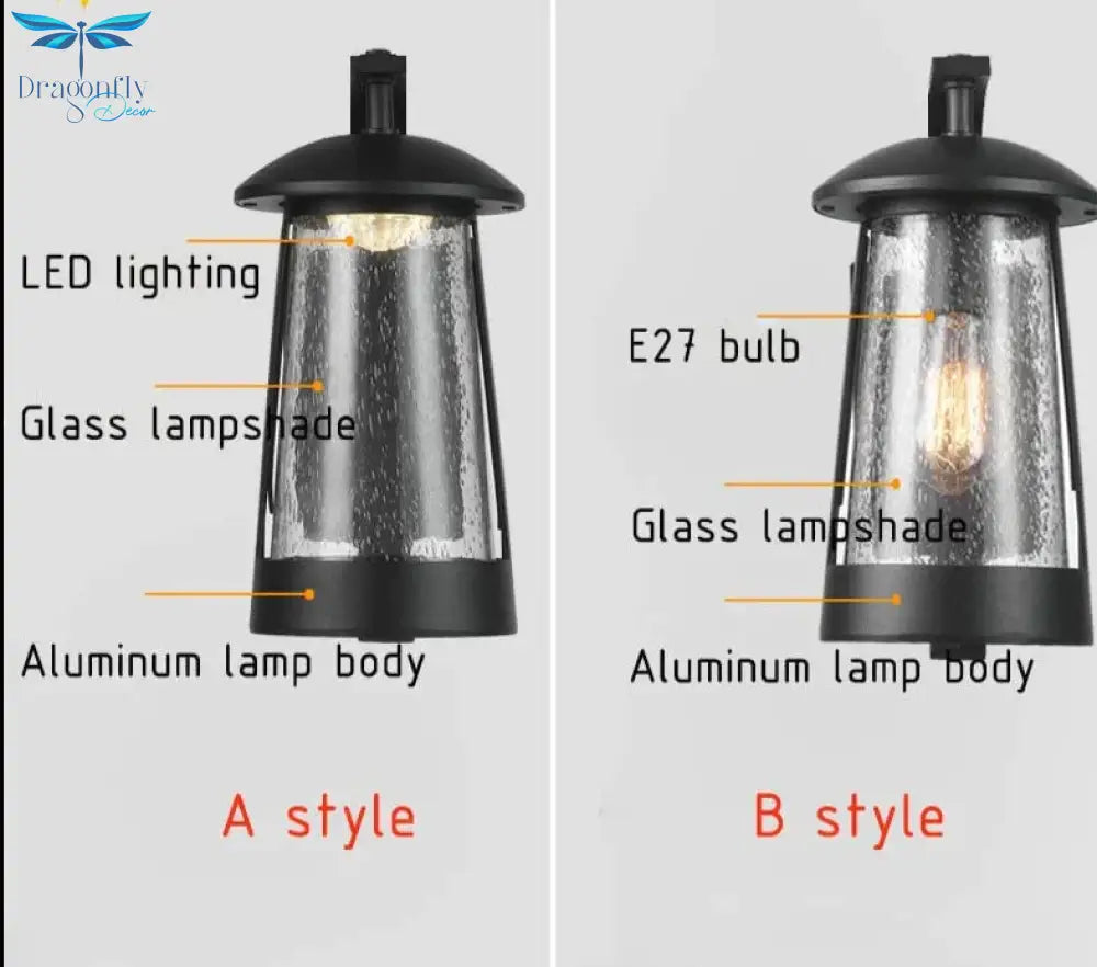 Ip68 Waterproof Outdoor Led Wall Lighting Industrial Aluminum Black Lamp For Garden Porch Sconce