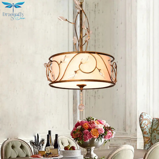 Iron Gold Ceiling Chandelier 16’/19.5’ Dia 3 - Light Round Antique Suspension Pendant With