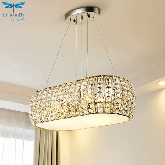 Laser Cut Ceiling Chandelier Tradition Clear Crystal 6 Heads Gold Suspension Pendant Light