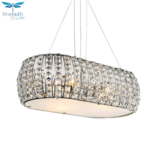 Laser Cut Ceiling Chandelier Tradition Clear Crystal 6 Heads Gold Suspension Pendant Light