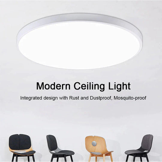 Lauren - Led Ceiling Light Acryl Alloy Modern Lamp Living Room Lighting Round &amp; Square 3Cm Super