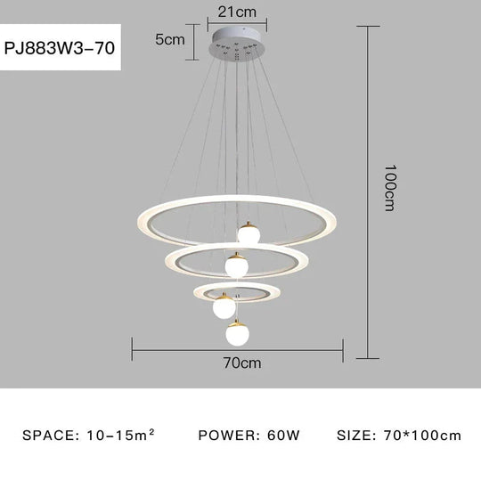 Laya - Minimalist Led Ring Pendant Light Pj883W3 - 70 / Ac80 - 265V Brightness Dimmable