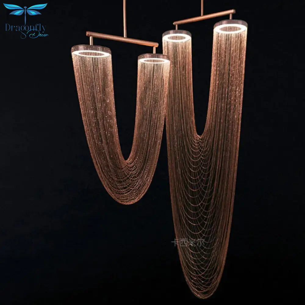 Leah - Led Retro American Iron Chain Pendant Lamp Pendant Light