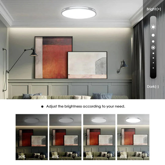 Leah - Modern Led Ceiling Light Lamp Lighting Fixture Surface Mount Flush Remote Control Dimmable