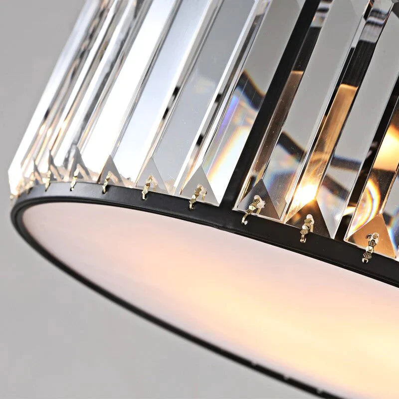 Led Ceiling Lights With K9 Crystal Modern Round Lamp Hardware Bedroom Luminaire Black Dining