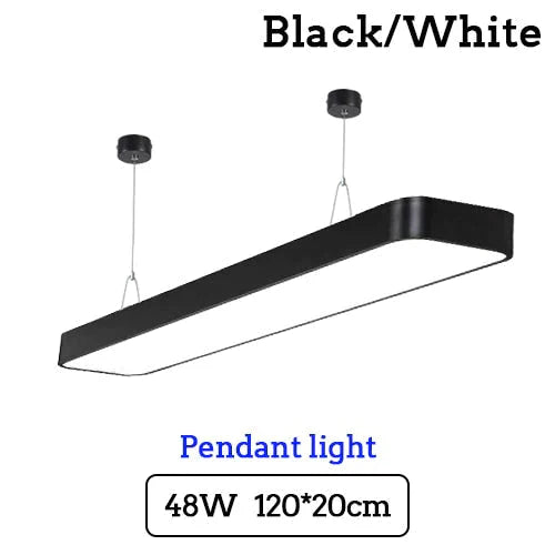 Led Modern Ceiling Light Lam Surface Mount Flush Panel Rectangle Lighting White Body / 120X20Cm 48W