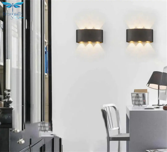 Led Wall Light Outdoor Waterproof Modern Nordic Style Indoor Lamps Living Room Porch Garden Lamp 2W