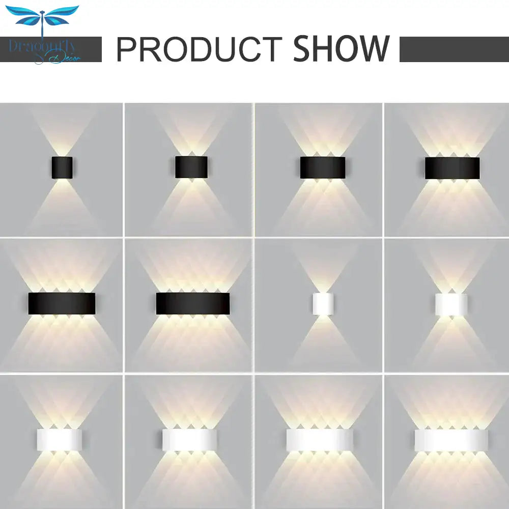 Led Wall Light Outdoor Waterproof Modern Nordic Style Indoor Lamps Living Room Porch Garden Lamp 2W
