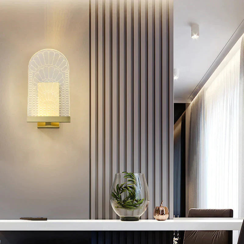 Light Luxury Post - Modern All - Copper Wall Lamp W150*H290Mm / With Led Light Source Copper Lamps